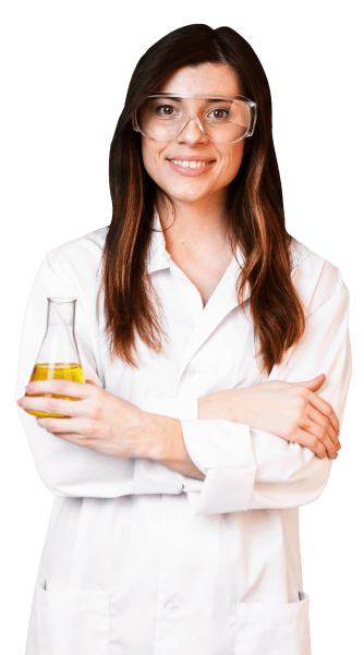 Scientist displaying soy isoflavones to and their health-enhancing properties