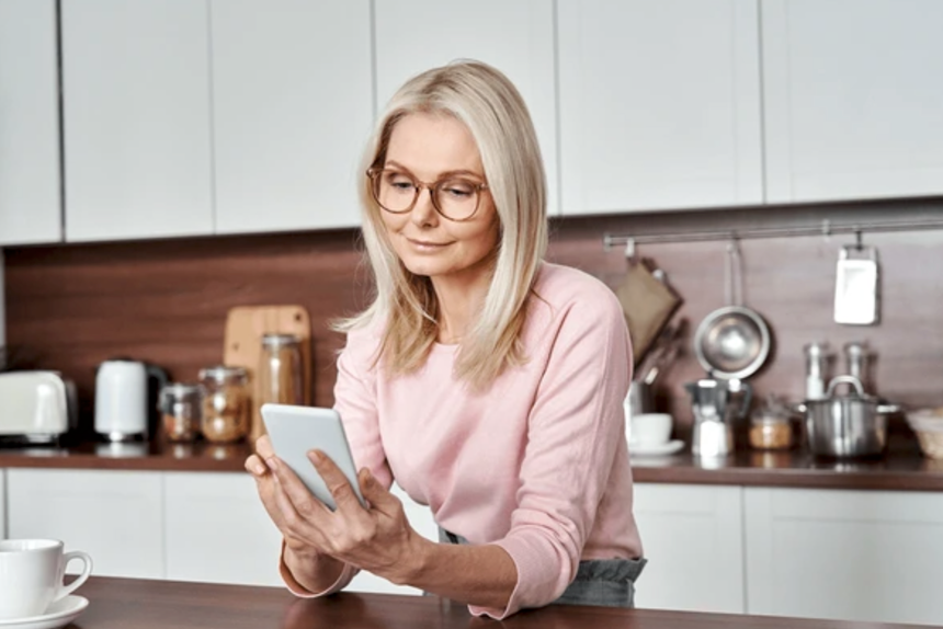 Smiling woman enjoying the benefits of soy isoflavones for hormonal balance